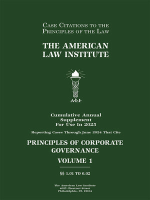 cover image of Principles of the Law, Corporate Governance: Analysis and Recommendations